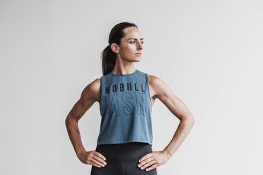 Nobull Muscle (Madison) Women's Tank Tops Deep Turquoise | Australia (DX0847)